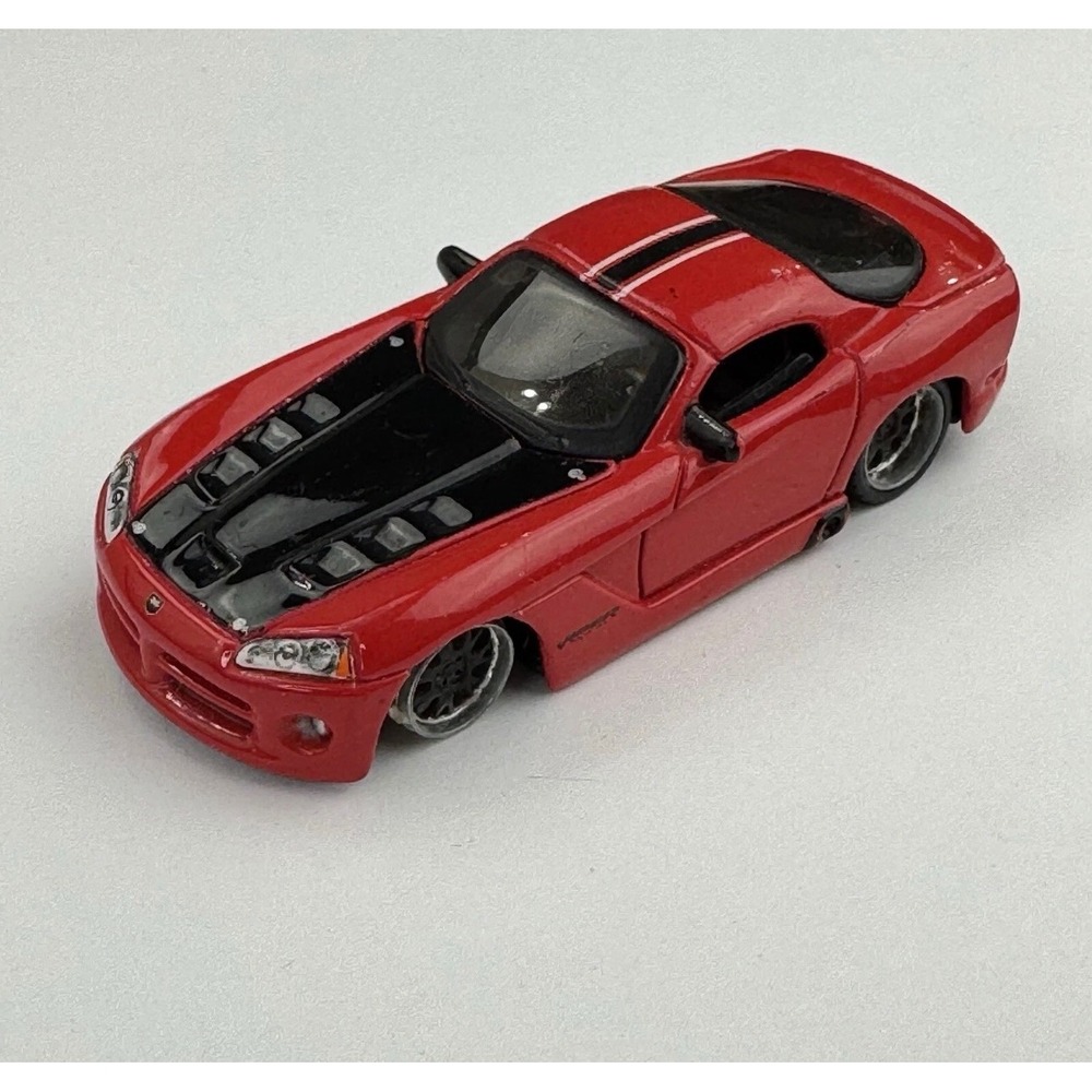 Maisto 2008 Dodge Viper SRT10 Red Black Hood Diecast Model Car 1/64 Scale - Picture 8 of 9
